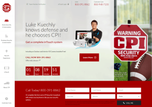 The homepage of CPI Security