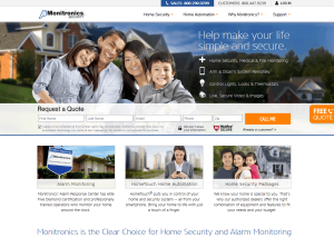 The homepage of monitronics