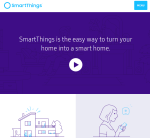 Samsung SmartThings homepage