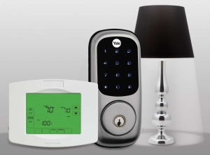 Home automation with smart thermostats, doorlocks