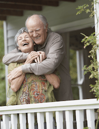 Elderly couple enjoying life at home