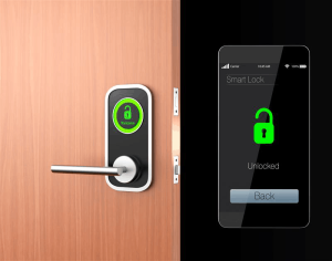 A smart lock controlled by a smartphone